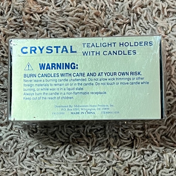 Crystal‎ Tealight Holders with Candles 2 Pack Set Vintage Home Decor - Picture 3 of 3